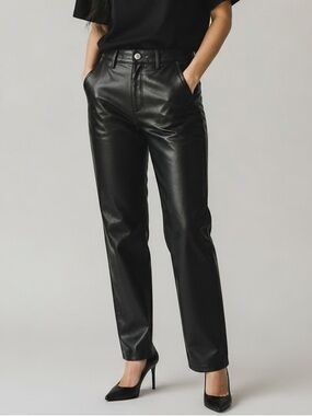 Aritzia Wilfred The Melina Black Faux Leather Pants